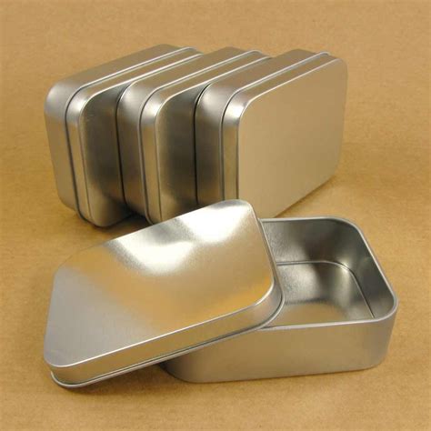 silver metal tin box|vintage metal tin box.